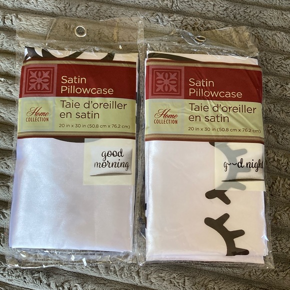 Satin Pillowcases Good Morning/Good Night Pair of Two for Skin & Hair Care! 😍 - Picture 3 of 5